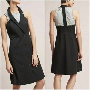 Anthropologie, New, Maeve Loretta Double Breasted Black Blazer Dress, Size 12